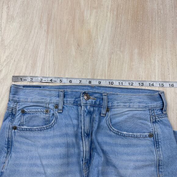 American Eagle Skater Jean Light Wash Denim Distressed Blowout Destroyed Jeans 4 - Picture 10 of 15